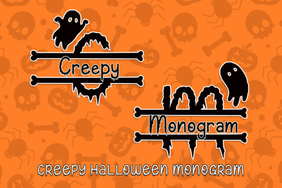 Creepy Halloween Monogram Font for Craft Projects
