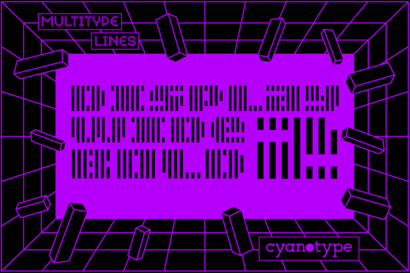 MultiType Lines Display Wide Bold 2 Font for Digital Creatives