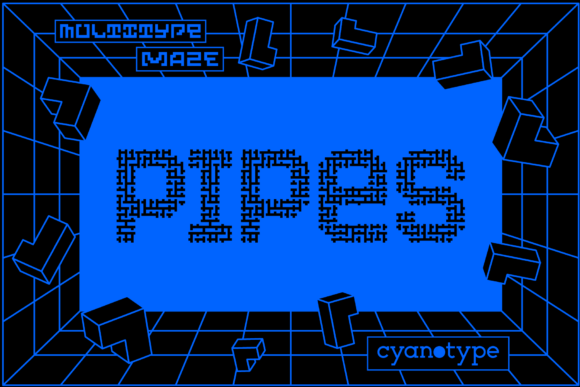 MultiType Maze Pipes: A Pixelated Font for Handmade Creations